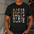 ABC Animals Alphabet Graphic Boys Girls Kindergarten Teacher Men's Casual T-Shirt Dark Grey