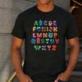 ABC Cute Monster Alphabet Halloween Teacher Costume Kids Men's Casual T-Shirt Dark Grey