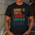 Admit It You Low Key Love ELA Bruh First Day School Teacher Men's Casual T-Shirt Dark Grey