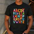 Alphabet A-Z ABC Kids Back To School Pre K Teachers Men's Casual T-Shirt Dark Grey