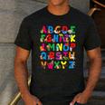 Alphabet Animals ABCs Zoo Kids Boys Girls Teacher Men's Casual T-Shirt Dark Grey