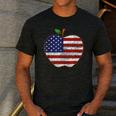 American Flag Teachers Students Apple 4th Of July Vintage Men's Casual T-Shirt Dark Grey American Flag Teachers Students Apple 4th Of July Vintage Men's Casual T-Shirt Dark Grey