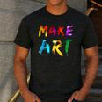 Make Art Painter Artist Teacher Artsy Men Women Kids Men's Casual T-Shirt Dark Grey