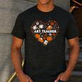 Art Teacher Heart Autumn Thanksgiving Kids Men's Casual T-Shirt Dark Grey