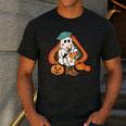 Art Teacher Painting Brushes Retro Pumpkin Ghost Artist Men's Casual T-Shirt Dark Grey Art Teacher Painting Brushes Retro Pumpkin Ghost Artist Men's Casual T-Shirt Dark Grey