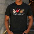 Art Teacher Peace Love Art For Artists And Painters Men's Casual T-Shirt Dark Grey Art Teacher Peace Love Art For Artists And Painters Men's Casual T-Shirt Dark Grey