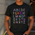 Back To School Kindergarten Alphabet ABC Teacher Women Kids Men's Casual T-Shirt Dark Grey