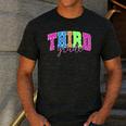 Back To School Neon Checkered Third Grade Colorful Teacher Men's Casual T-Shirt Dark Grey Back To School Neon Checkered Third Grade Colorful Teacher Men's Casual T-Shirt Dark Grey