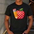 Back To School Pencil And Apple Teacher Student Men's Casual T-Shirt Dark Grey