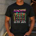 Back To School Retro Teaching Is My Jam 80s Teacher Boombox Men's Casual T-Shirt Dark Grey