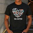 Believe In Yourself YOU MATTER Teachers Big Heart Men's Casual T-Shirt Dark Grey