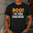 Boo I'm Your Homework Halloween Teacher Costume Men's Casual T-Shirt Dark Grey