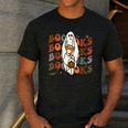 Booooks Ghost Halloween Groovy Vintage Teacher Book Reading Men's Casual T-Shirt Dark Grey Booooks Ghost Halloween Groovy Vintage Teacher Book Reading Men's Casual T-Shirt Dark Grey
