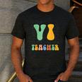 Braille Teacher Of The Visually Impaired Groovy VI Teacher Men's Casual T-Shirt Dark Grey