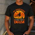 My Broom Broke So Now I Teach English Halloween Teacher Men's Casual T-Shirt Dark Grey