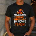 My Broom Broke So Now I Teach Halloween Teacher Men's Casual T-Shirt Dark Grey