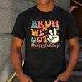 Bruh We Out Teacher Retro Last Day Of School Boys Girls Kids Men's Casual T-Shirt Dark Grey