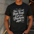 You Can't Put Kids First If You Put Teachers Last Red For Ed Men's Casual T-Shirt Dark Grey You Can't Put Kids First If You Put Teachers Last Red For Ed Men's Casual T-Shirt Dark Grey