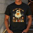 You Can't Scare Me I'm A Math Teacher Halloween Ghost Men's Casual T-Shirt Dark Grey