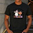 You Cant Scare Me I Teach First Grade Teacher Halloween Men's Casual T-Shirt Dark Grey