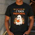 You Cant Scare Me I Teach Preschool Halloween Teacher Men's Casual T-Shirt Dark Grey