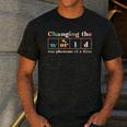 Changing The World Science Of Reading Women Men -Adults Dyslexia Teacher Men's Casual T-Shirt Dark Grey