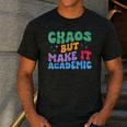 Chaos But Make It Academic Teacher Back To School Men's Casual T-Shirt Dark Grey