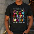 Childcare Teacher Negotiate With Toddlers Daycare Provider Men Women Girls Kids Men's Casual T-Shirt Dark Grey
