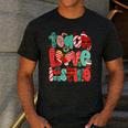 Christmas Coquette Bow Teacher Teach Love Inspire Men's Casual T-Shirt Dark Grey Christmas Coquette Bow Teacher Teach Love Inspire Men's Casual T-Shirt Dark Grey