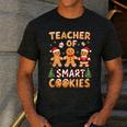 Christmas Teacher Of Smart Cookies Gingerbread Man Teaching Men's Casual T-Shirt Dark Grey