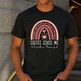 Coffee Gives Me Teacher Powers Leopard Rainbow Teacher Men's Casual T-Shirt Dark Grey Coffee Gives Me Teacher Powers Leopard Rainbow Teacher Men's Casual T-Shirt Dark Grey