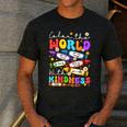 Color The World With Kindness Crayon Positivity Teacher Men's Casual T-Shirt Dark Grey Color The World With Kindness Crayon Positivity Teacher Men's Casual T-Shirt Dark Grey