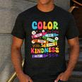 Color The World With Kindness Teachers Back To School Men's Casual T-Shirt Dark Grey