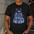 Coquette Bow Book Tree Merry Christmas Xmas Teacher Holiday Men's Casual T-Shirt Dark Grey