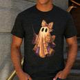 Coquette Music Note Patchwork Ghost Music Teacher Halloween Men's Casual T-Shirt Dark Grey