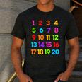 Counting 1-10 Learn To Count Number School Kids Teacher Men's Casual T-Shirt Dark Grey