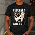 Cow Teacher Lover Men's Casual T-Shirt Dark Grey
