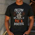 Creepin It Real Pre-K Monsters Halloween Preschool Teacher Men's Casual T-Shirt Dark Grey