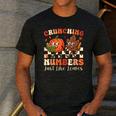 Crunching Numbers Just Like Leaves Pumpkin Fall Teacher Men's Casual T-Shirt Dark Grey