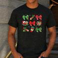 Cute Coquette Pencil Bow Christmas School Teacher Student Men's Casual T-Shirt Dark Grey