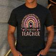 Cute Daycare Teacher Rainbow Leopard Print Childcare Worker Men's Casual T-Shirt Dark Grey Cute Daycare Teacher Rainbow Leopard Print Childcare Worker Men's Casual T-Shirt Dark Grey