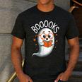 Cute Ghost Book Reading Halloween Teacher Men's Casual T-Shirt Dark Grey Cute Ghost Book Reading Halloween Teacher Men's Casual T-Shirt Dark Grey
