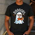 Cute Ghost Reading Book Librarian Teacher Halloween Costume Men's Casual T-Shirt Dark Grey
