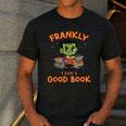 Cute Halloween Teacher Librarian Frankenstein Reading Books Men's Casual T-Shirt Dark Grey Cute Halloween Teacher Librarian Frankenstein Reading Books Men's Casual T-Shirt Dark Grey