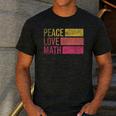 Cute Math Teacher Peace Love Math Men's Casual T-Shirt Dark Grey Cute Math Teacher Peace Love Math Men's Casual T-Shirt Dark Grey