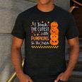 Cute Teacher Halloween For Women Men Teacher Pumpkin Men's Casual T-Shirt Dark Grey