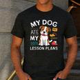 My Dog Ate My Lesson Plan Teacher Back To School Men's Casual T-Shirt Dark Grey