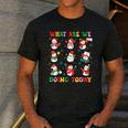 What Are We Doing Today PE Teacher Snowman Christmas Men's Casual T-Shirt Dark Grey What Are We Doing Today PE Teacher Snowman Christmas Men's Casual T-Shirt Dark Grey