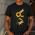 Dragonfly Sunflower Teacher Growth Mindset Choose To Shine Men's Casual T-Shirt Dark Grey