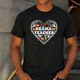 Drama Teacher Heart Pumpkin Ghost Halloween Kids Men's Casual T-Shirt Dark Grey